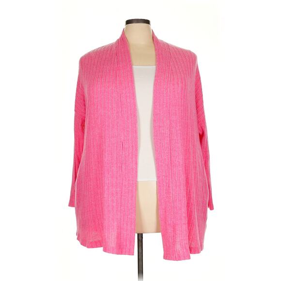 Anthropologie Eri and Ali Pink Long Sleeve Cardigan Sz. 2X - Picture 1 of 7